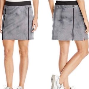 Adidas Women’s Golf Tennis Skort Size L Striped Pull On Pockets Black White